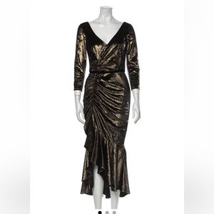 Marchesa Notte Evening Dress Gold/Black Sz 2